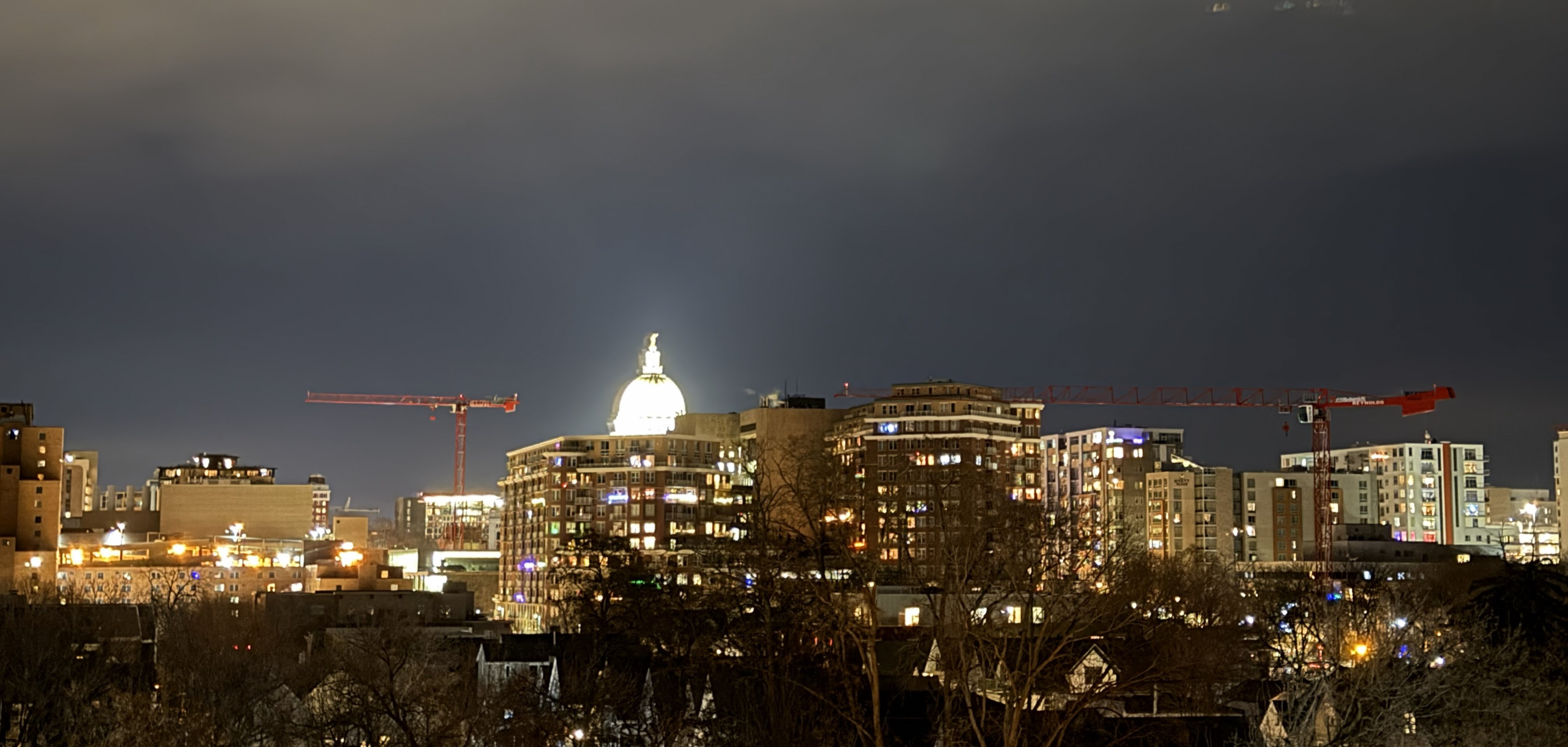 Skyline of Madison, Wisconsin at night
